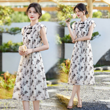 连衣裙修身显瘦气质款2025年夏季新款时尚飞飞袖甜美减龄连衣裙潮