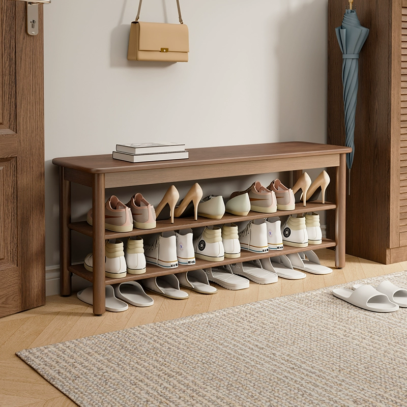 Скамья для смены обуви из цельного дерева