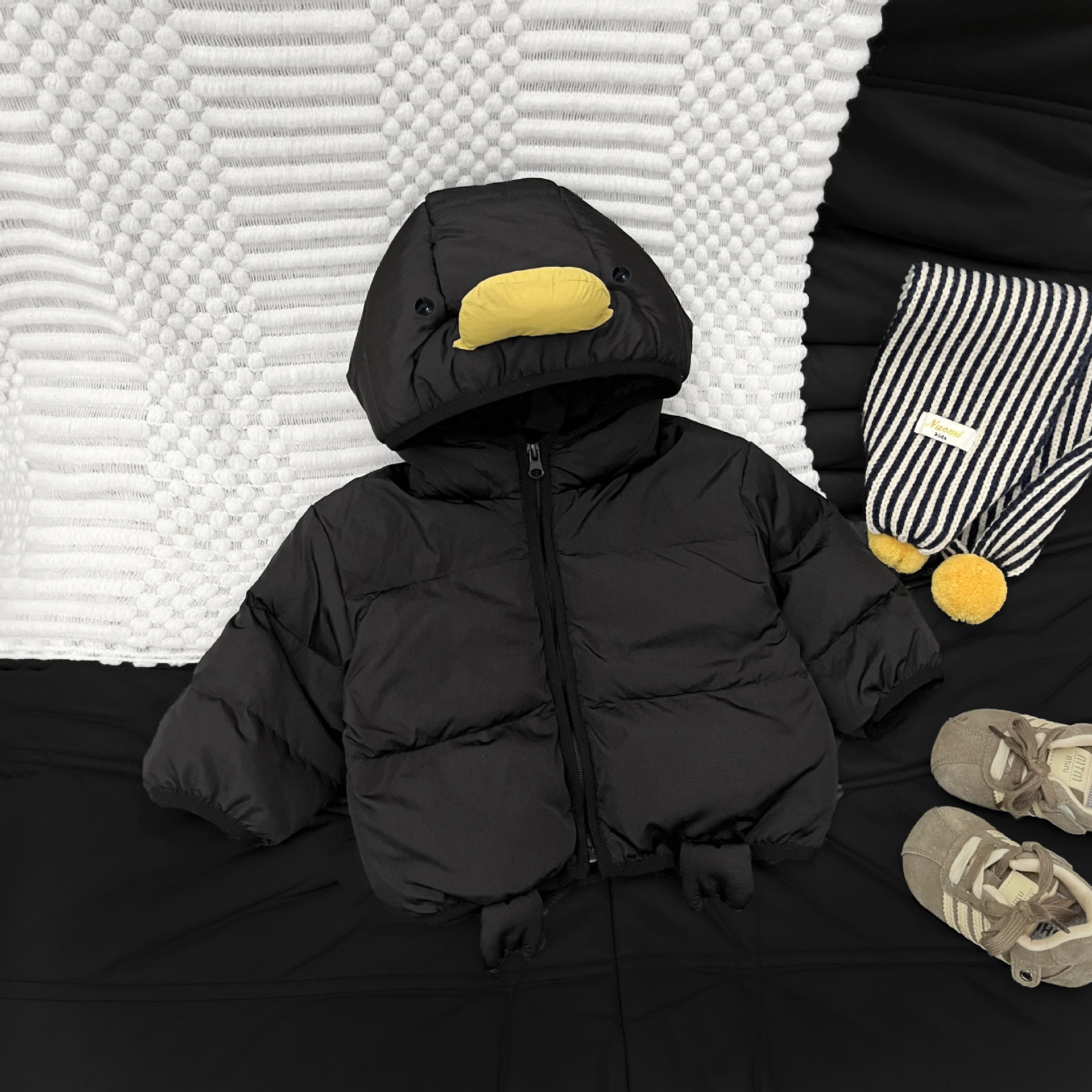 Ropa de invierno bebé encantador caricatura blanco chaqueta de plumón cálida para niños coreanos abrigo de invierno