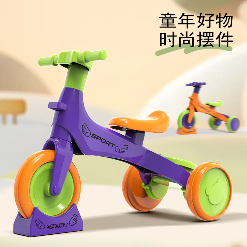 Tricycle model ornaments self-assembled deformation assembled sliding function DIY children's toys manufacturers wholesale