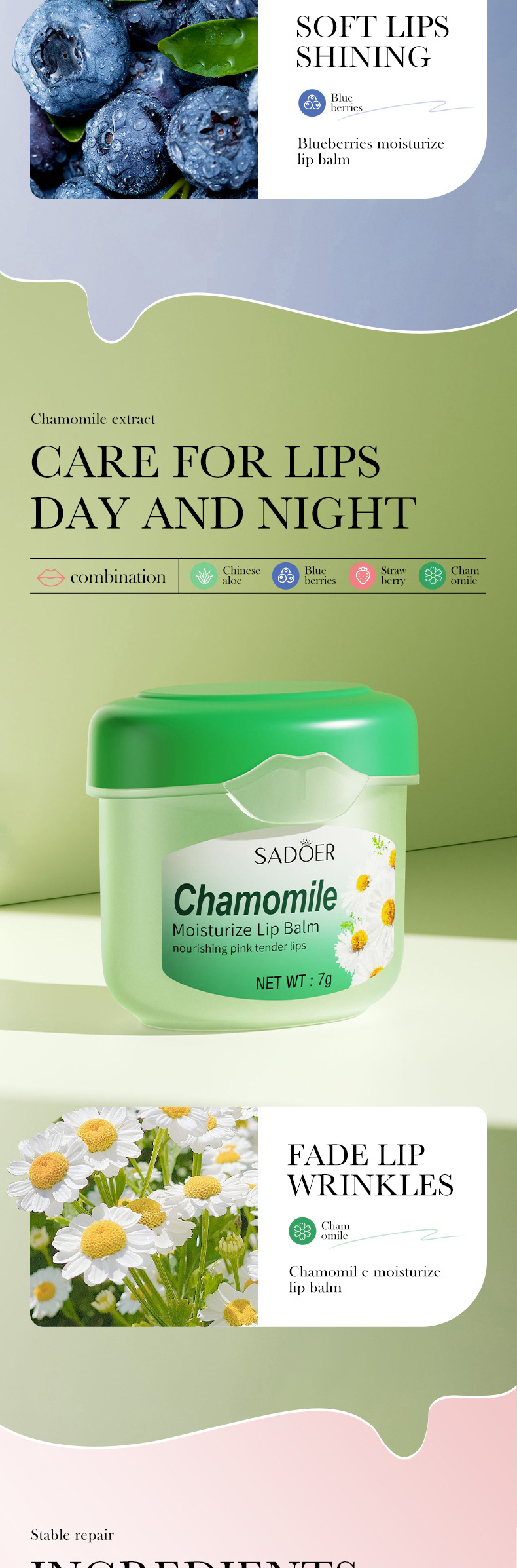 SADOER All English Strawberry Anti Cracking Moisturizing Lip Lippenstift_voghion.com