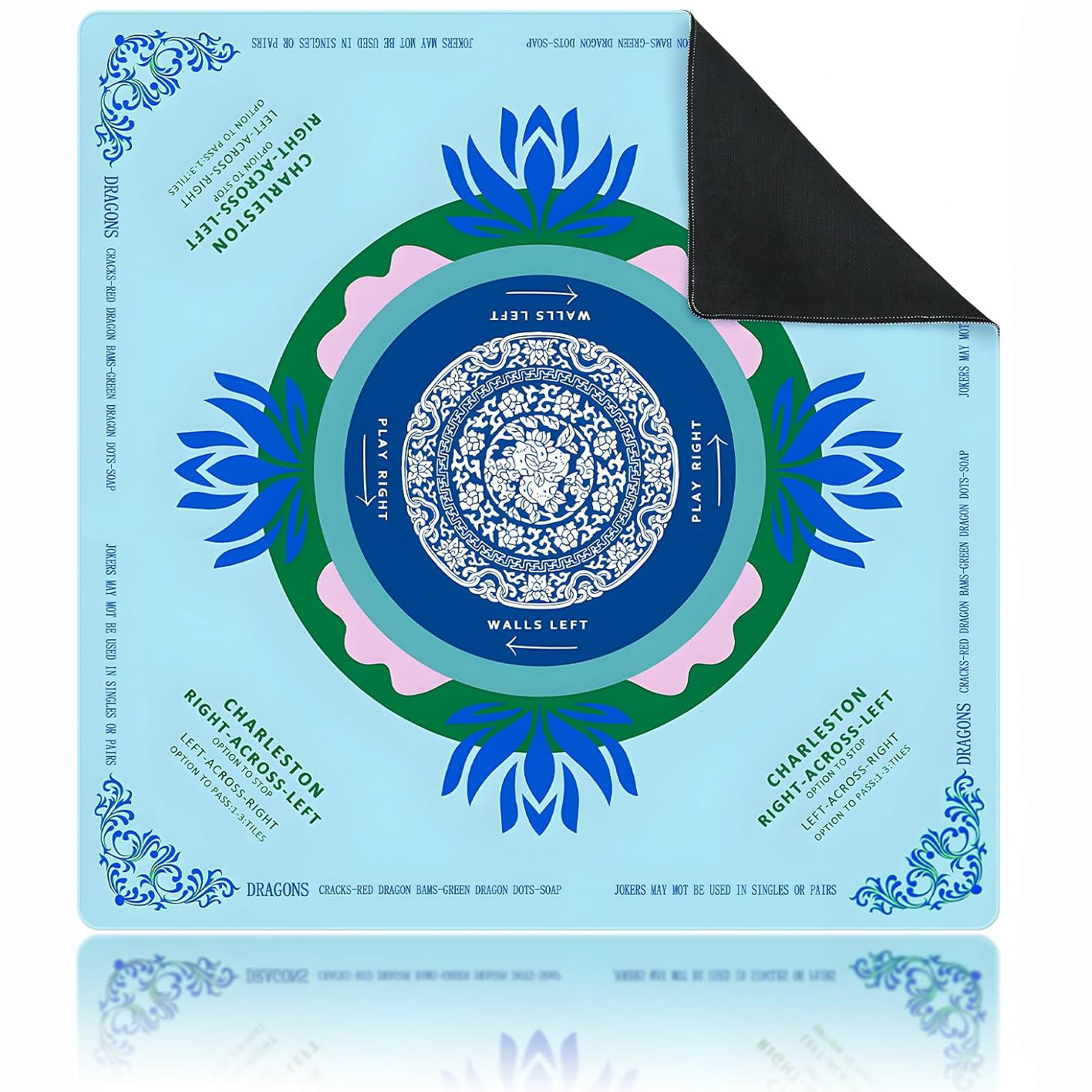 Chinese-style cross-border mahjong table mat, non-slip and noiseless diatomite mat, washable, suitable for multiple players' leisure board games and Guandan