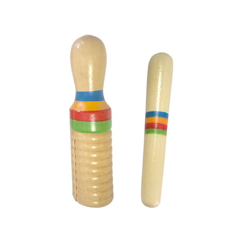 Hilo de madera pequeño solo sonido instrumento musical los niños tubo sonido Rana tubo sonido música juguete instrumento de percusión educación temprana