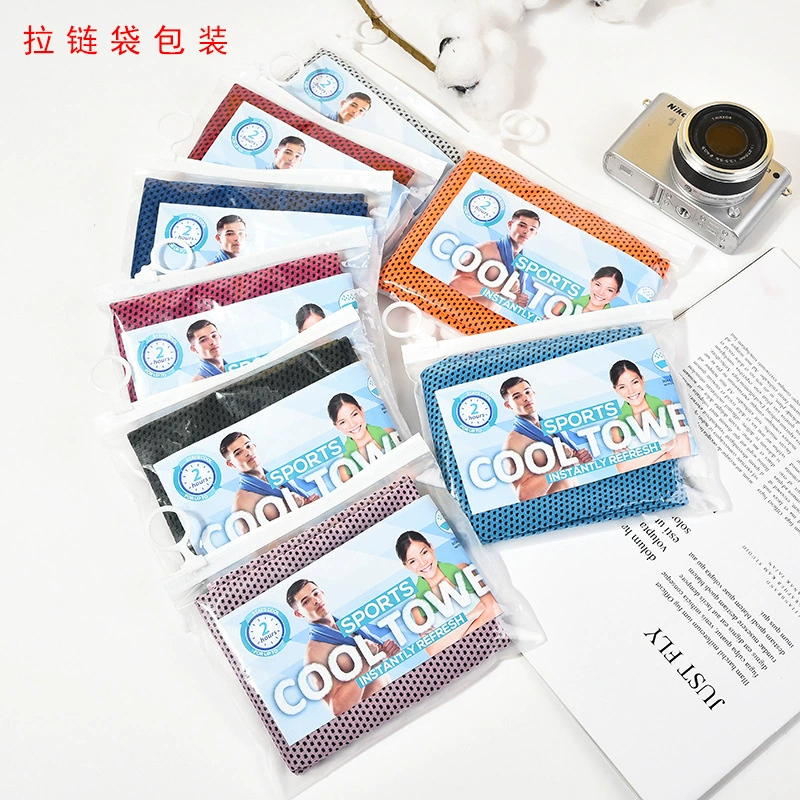 Охлаждающее полотенце для спорта из полиэстера, лето 2025, в упаковке на молнии, оптовая продажа для трансграничной торговли, с возможностью индивидуального дизайна