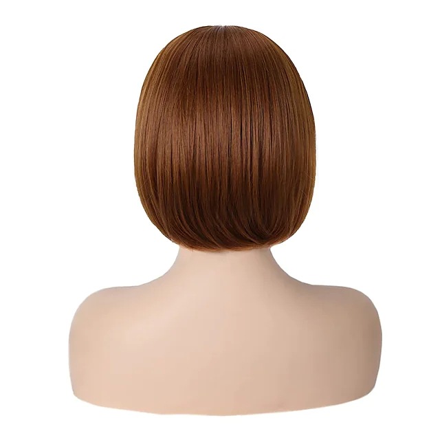 synthetic wig Women's Cover Ice Silk Band Golden Wave Head Short Hair High Temperature Matte Fiber_voghion.com