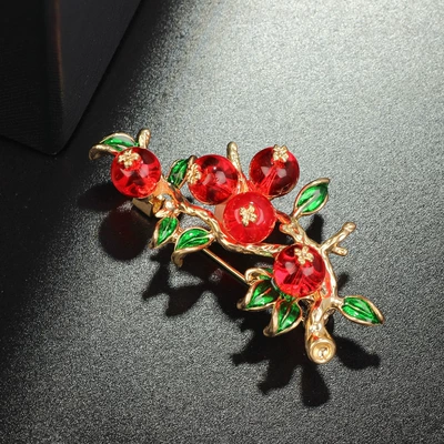 Yaxa sancaqları – Pin Personality - pomegranate-brooch-red
