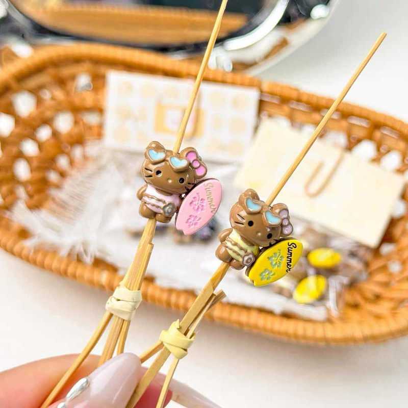可爱合金黑皮冲浪凯迪猫串珠手工diy手机链钥匙扣材料饰品配件|undefined