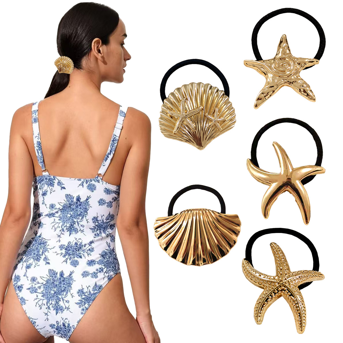 Europa y los Estados Unidos hebilla para el cabello punk personalidad transfronteriza broca de cabello trenzada gótica geometría redonda conjunto anillo de cabello cuerda para el cabello