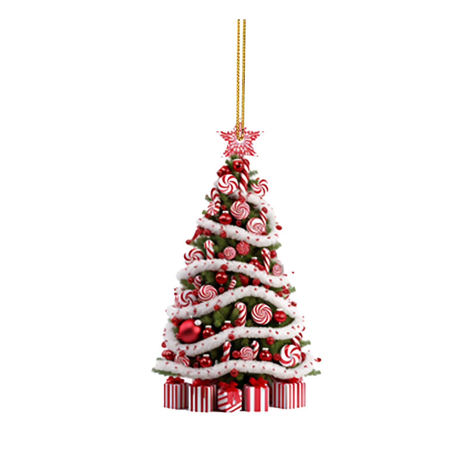 Árbol de Navidad transfronterizo colgante árbol de Navidad decoración navideña decoración acrílica plana decoración navideña para el hogar