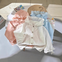 夏季新款女童防晒衣服宝宝甜美慵懒风小清新儿童蕾丝长袖薄外套
