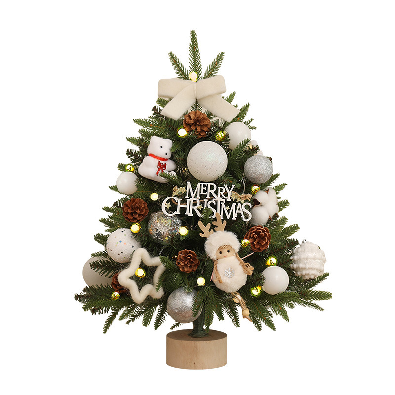 Decoración de Navidad mini pequeño árbol de Navidad decoración con iluminación de escritorio pe árbol de Navidad pequeño Paquete luminoso