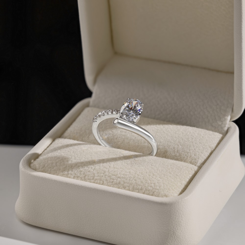 7g Weight Zircon Inlay Material Open Rings, Rings Classification 5, 9, Adjustable Ring Size 1 Piece Quantity Holiday, Daily Occasion 925 Sterling Silver Material Heart Shape Pattern Women's Gender Plating, Inlay Design Basic, Simple Style, Classic Style Style 925 Sterling Silver Zircon Heart Shape Open Rings Rings 48