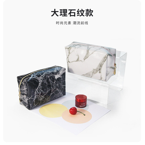 Cross-border dopamine color pu leather cosmetic storage octagonal small square bag simple solid color gift cosmetic bag