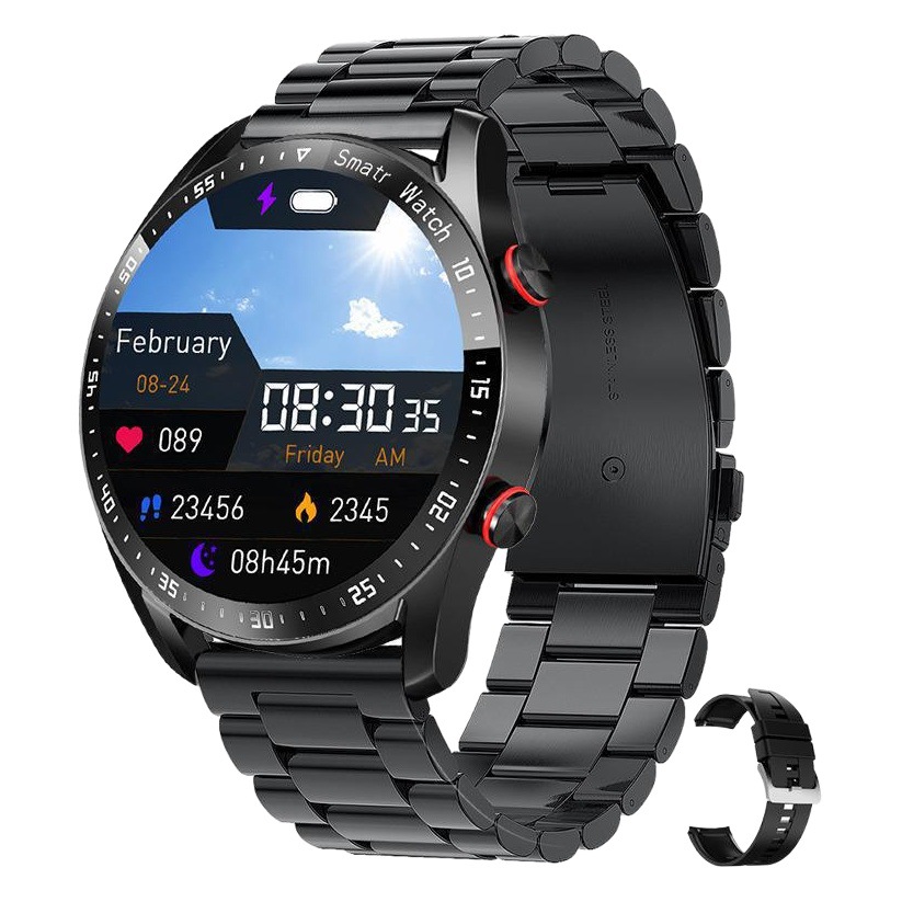 Nuevo reloj inteligente HW20 negocios correa de acero inoxidable llamada Bluetooth reloj inteligente impermeable hombres ECG + PP