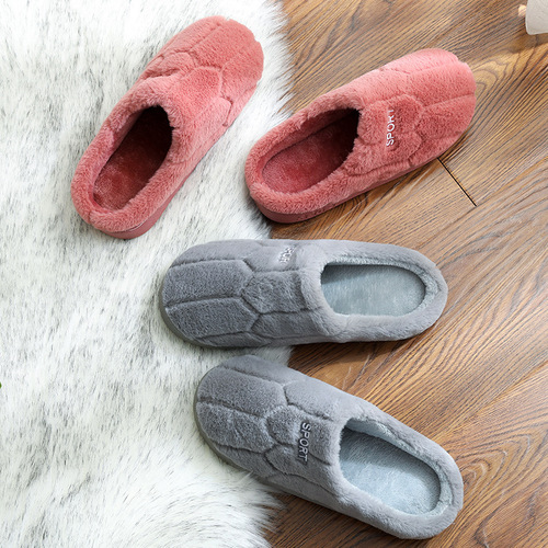Cotton slippers for women's home autumn and winter home indoor warm couple plush home confinement shoes floor stall cotton slippers wholesale