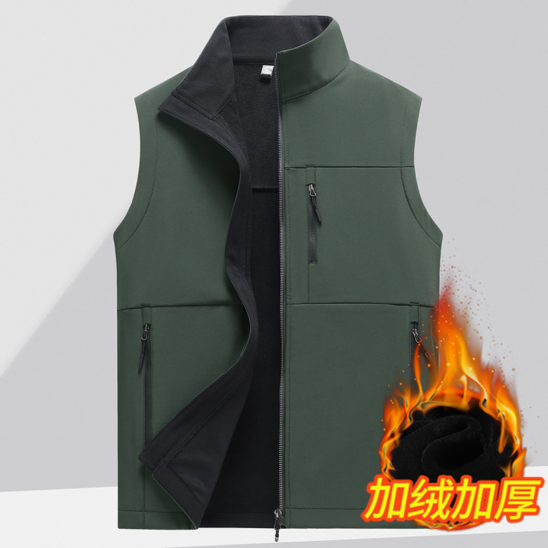 Soft Shell Vest Men's Autumn and Winter Workwear Group Jacket Waterproof Sleeveless Windproof Running Sports Vest Export Logo Soft Shell Vest Men's Autumn and Winter Workwear Group Jacket Waterproof Sleeveless Windproof Running Sports Vest Export Logo