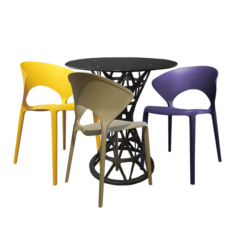 Silla de comedor de plástico exportada silla de comedor simple silla de plástico PP al aire libre a prueba de lluvia silla de mesa de comedor respalda image 6