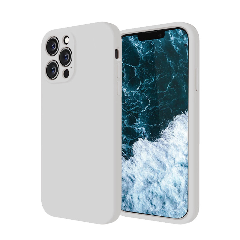 Funda de silicona líquida para Apple 14PRO, anticaídas, protección completa de la lente, funda de silicona IP14PM con orificios precisos