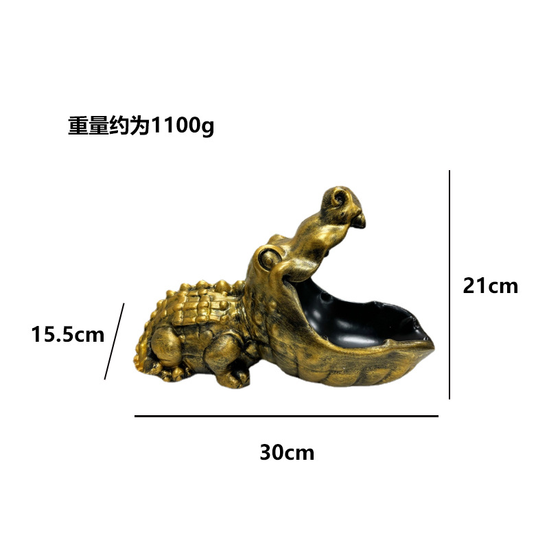 Creativo de dibujos animados cocodrilo resina artesanía almacenamiento decoración del hogar sala de estar regalo clave nuevo caramelo decoración de almacenamiento