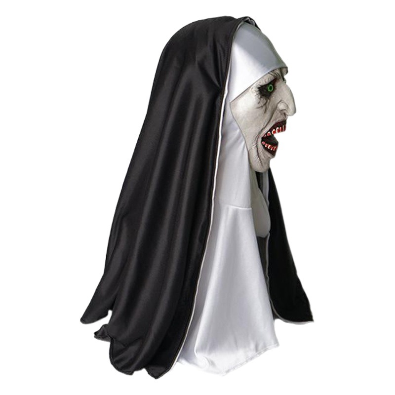 Soul 2 máscara de monja Halloween miedo máscara de maquillaje cara divertida miedo látex tocado monja