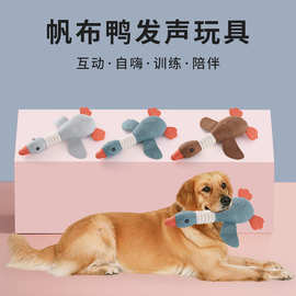 宠物用品亚马逊爆款新品宠物犬帆布鸭造型毛绒狗玩具材质耐啃狗狗