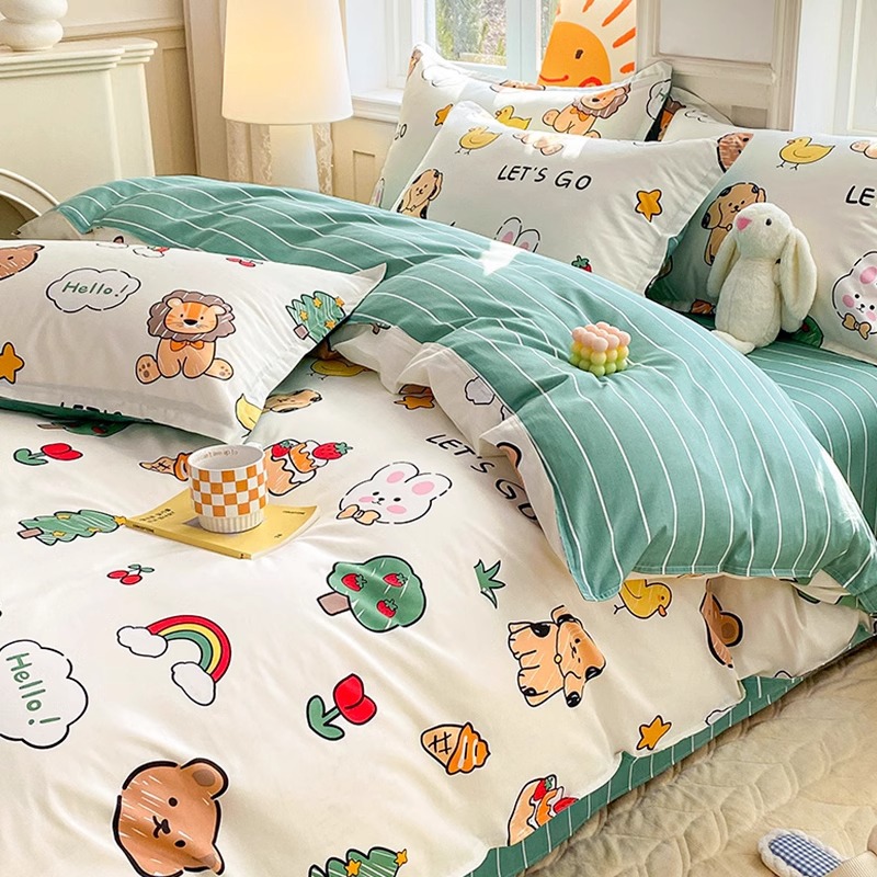 Cubierta de edredón de algodón para niños de una sola pieza 120x150x200cm Niños de jardín de infantes Coche de algodón funda de edredón para un solo niño