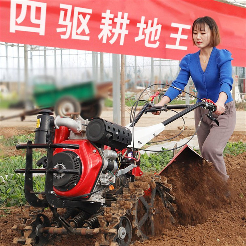 工厂优惠四驱直连微耕机 硬地开荒松土耕地机 多功能柴油旋耕机