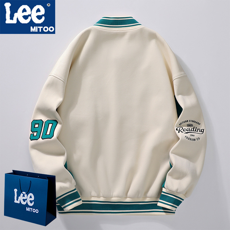 Lee & mitoo-Chaqueta holgada informal para hombre, uniforme de béisbol más fácil de combinar, primavera 2023