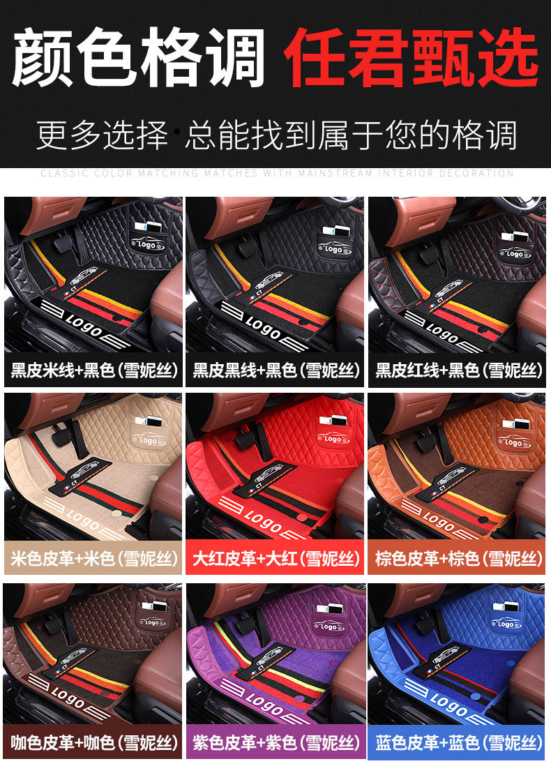 Suitable for overseas RHD right-hand drive vehicles, leather full-coverage floor mats, thickened and non-slip, for sedans and SUVs
