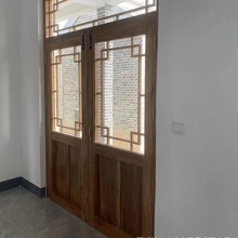 中式镂空门窗实木门仿古个性酒店包厢室内门做旧庭院实木花格木门