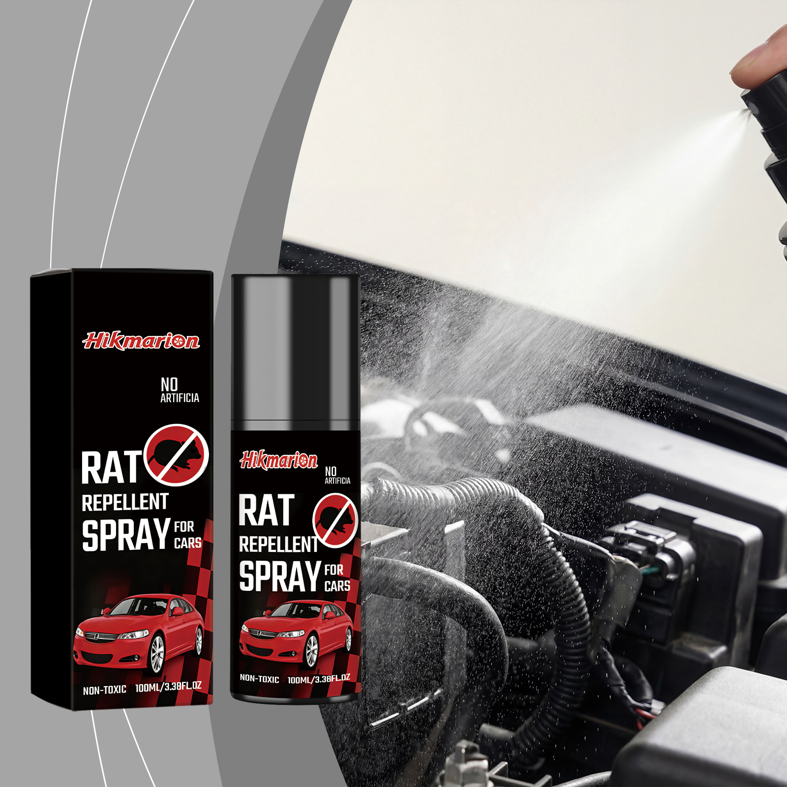 Hikmarion Car Rat Repellent Spray, Car Engine Rat Repellent Spray for Daily Safety and Convenience