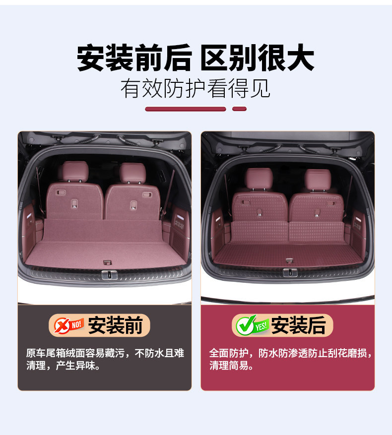 Suitable for 26 Models of Nio Es8 Trunk Mats, Nappa Leather Trunk Protection Mats, Third-Generation Car Interior Accessories