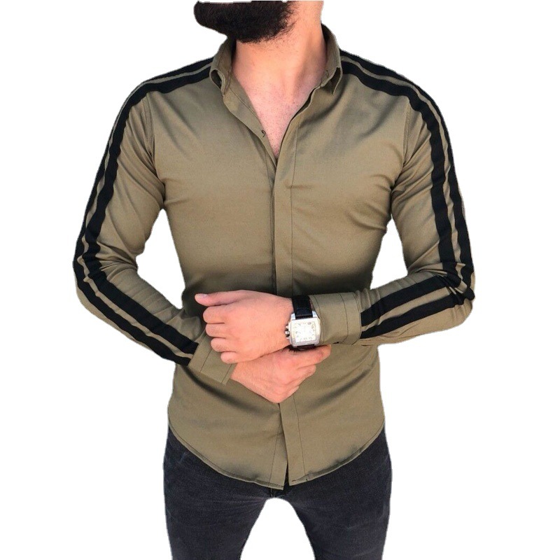 Neues, langärmliges, modisches Pull-up-Freizeithemd für Herren_voghion.com
