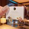 Brand asymmetrical earrings, flowered, french style