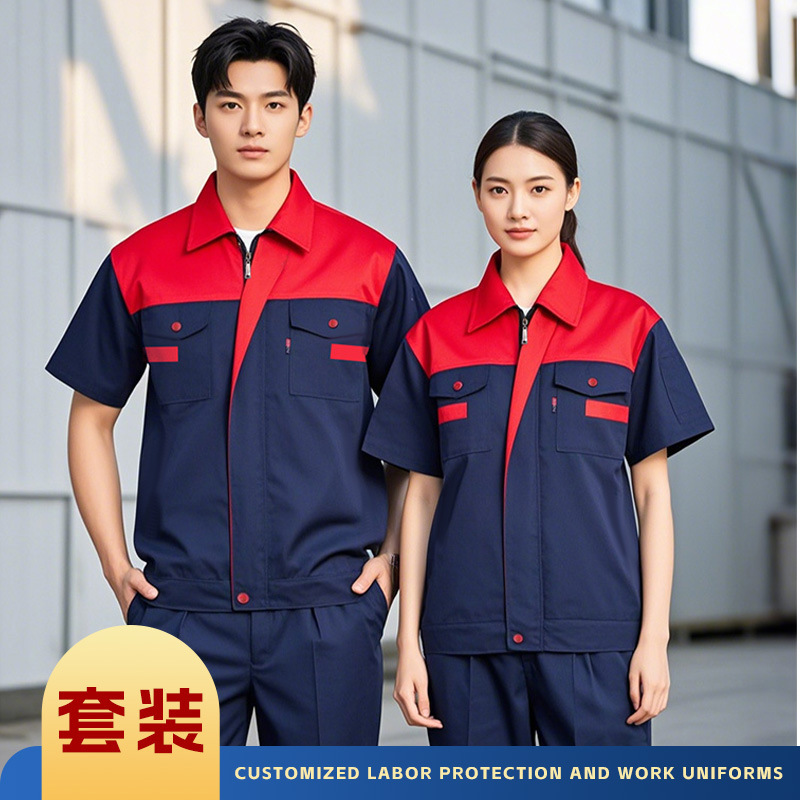 Ropa de trabajo de manga corta de verano traje de hombre herramientas respirantes resistentes al desgaste ropa de reparación de automóviles ropa de taller ropa de trabajo personalizada ropa de protección laboral image 8