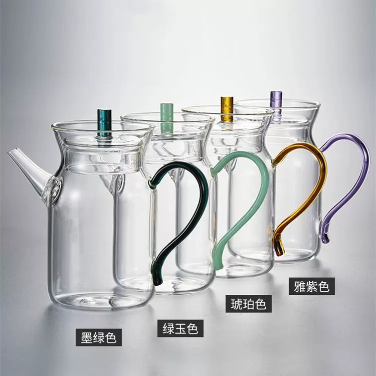 玻璃壶绿茶壶仿宋执壶耐高温可煮小壶红茶泡茶壶小宋壶简约花茶壶