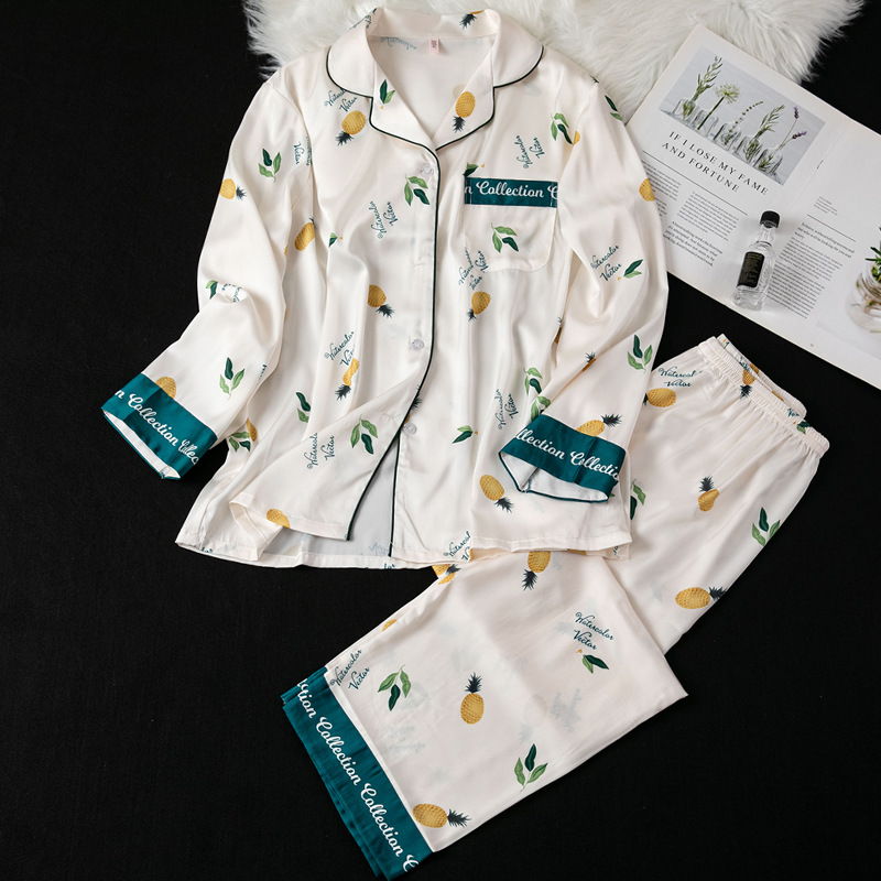 여름 파인애플 긴팔 바지