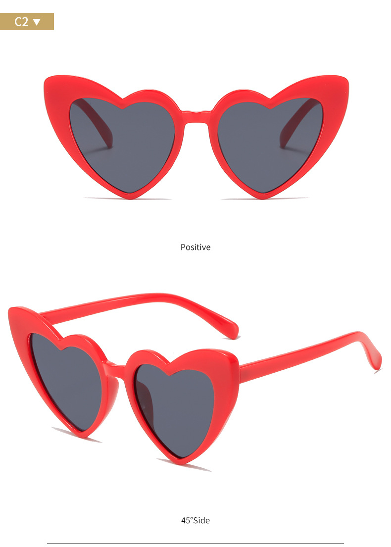 Casual Retro Heart Shape Ac Special-shaped Mirror Full Frame Women's Sunglasses display picture 2