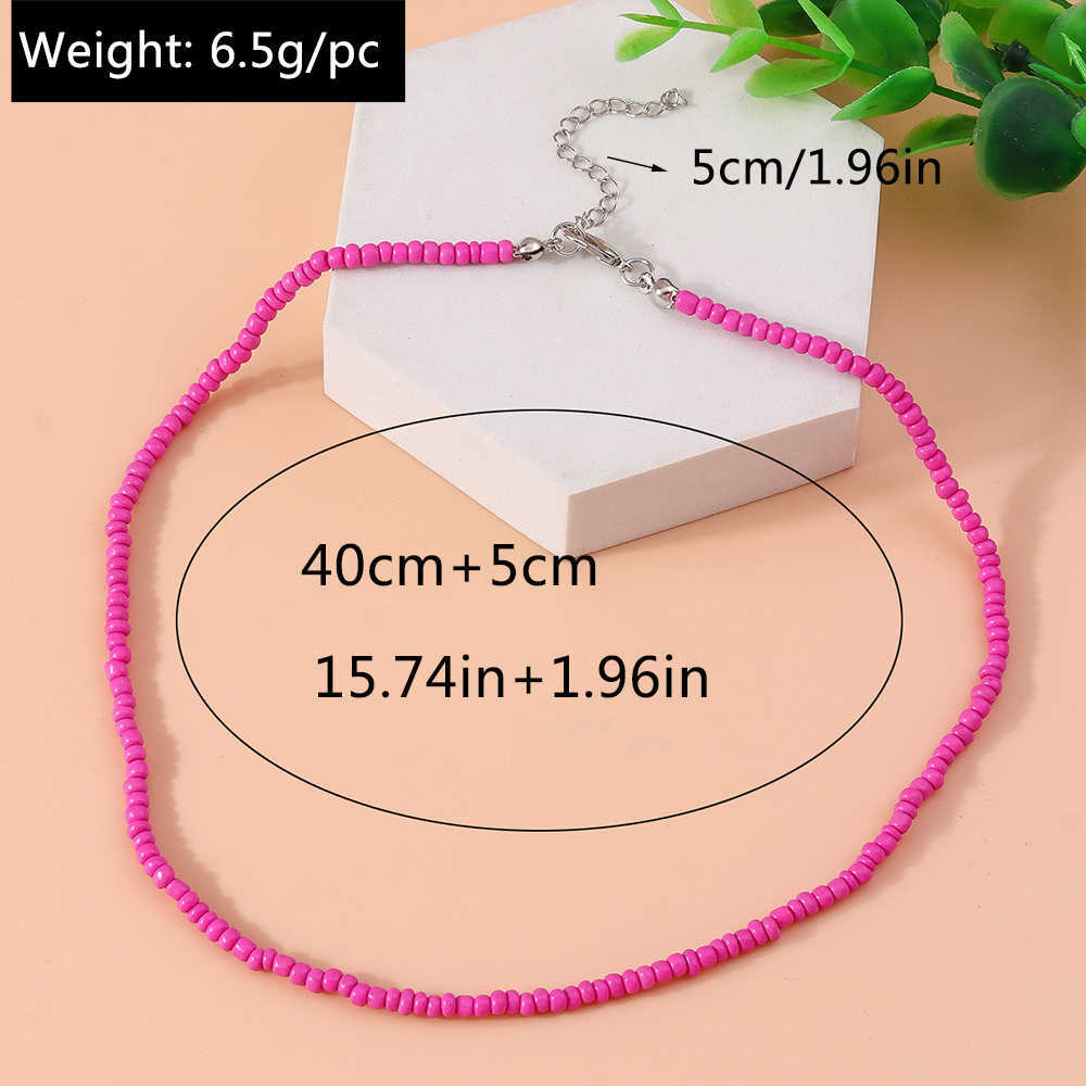 10g Weight Necklace Classification Resin Chain Material Beaded Chain Chain Type 1 Piece Quantity Holiday, Daily Occasion Plastic, Resin Material Round Pattern Spring&Summer Season Women's Gender Sweet Style Sweet Round Plastic Resin Beaded Chain Beaded Necklaces Wholesale 无