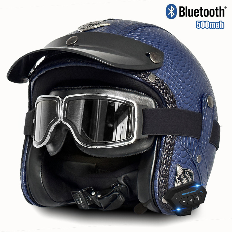 V 푸른 물고기 패턴 광장 복고풍 거울 블루투스