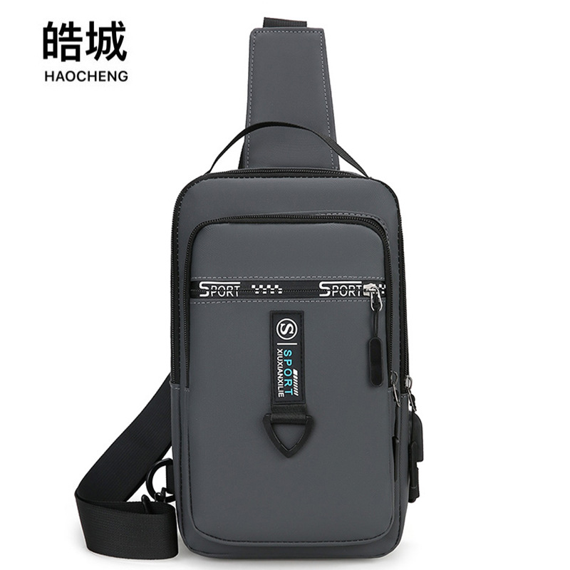 2024 nueva tendencia multifuncional USB bolso de pecho de negocios para hombres ocio deportes al aire libre montañismo bolso de mensajero de un solo hombro