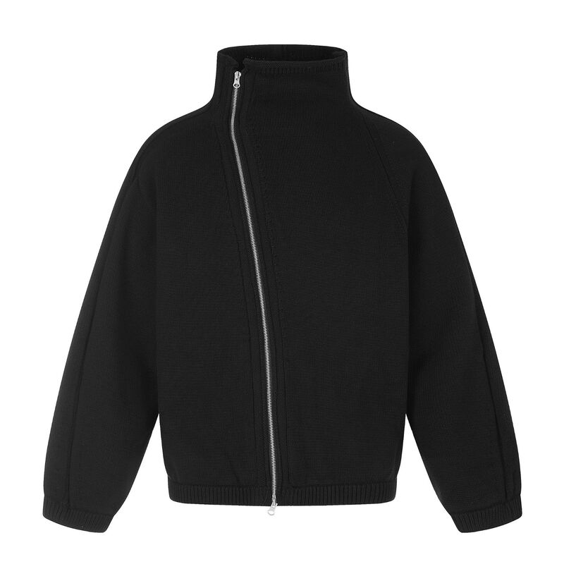 11Kn American-Style Cleanfit Diagonal Zipper Knit Jacket for Men and Women, Loose Heavyweight Three-Dimensional Cut Stand Collar Coat 11Kn American-Style Cleanfit Diagonal Zipper Knit Jacket for Men and Women, Loose Heavyweight Three-Dimensional Cut Stand Collar Coat