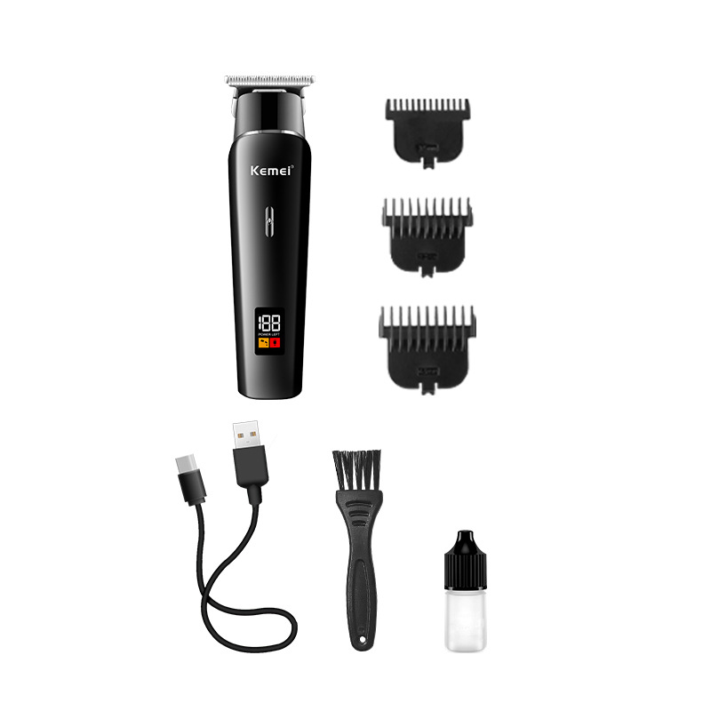 Cortadora de pelo eléctrica Kemei, superventas transfronteriza, silenciosa, con pantalla digital, recortadora profesional para peinados con aceite, modelo KM-1113