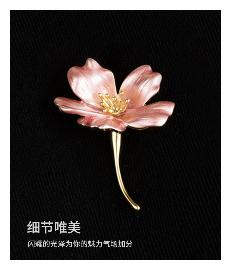 复古文艺浪漫樱花胸针 时尚高级感花朵胸花 小众新品