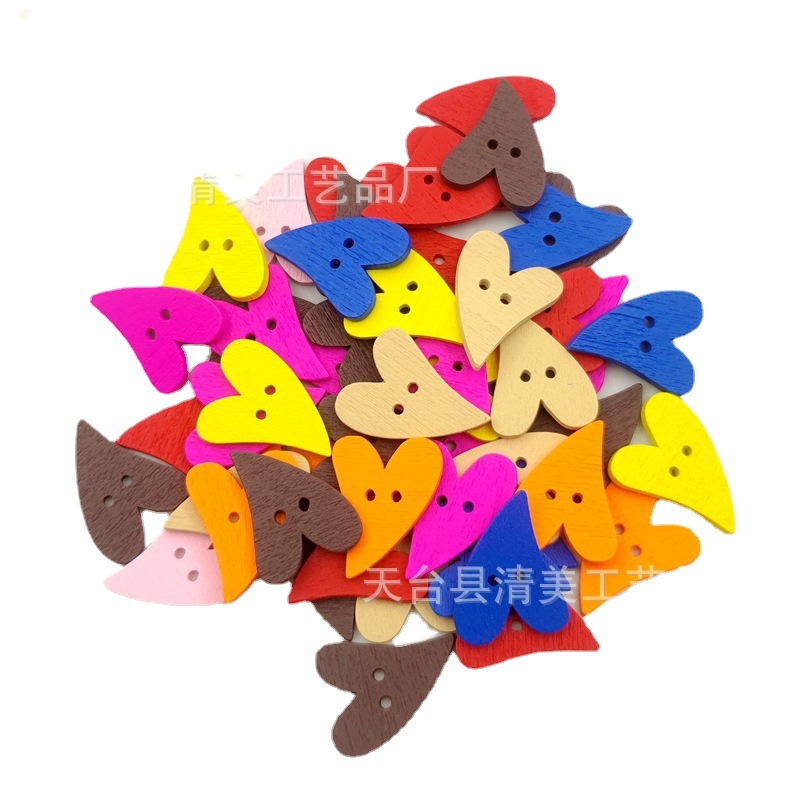 20*25mm ocho colores botones de corazón de melocotón curvados color DIY botones de corazón de melocotón estilo 100 piezas/paquete