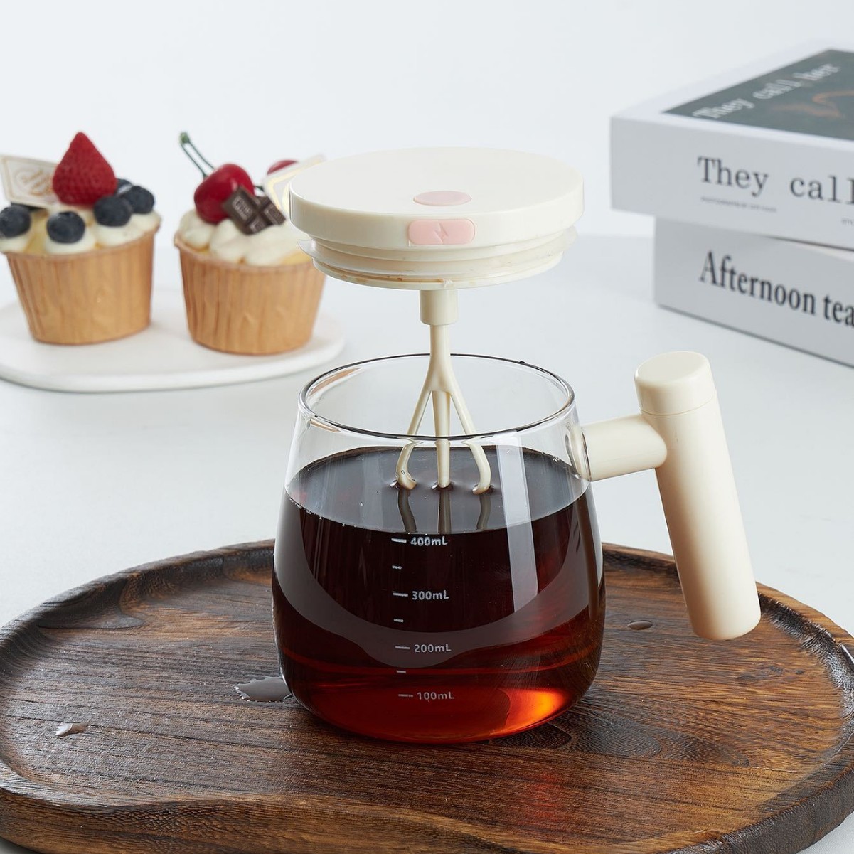 Taza mezcladora automática para el hogar transfronteriza nueva taza de color arce portátil taza de vidrio de café eléctrico al por mayor