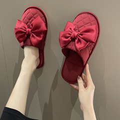 批發本命年紅色新娘結婚包頭棉拖鞋室內春秋冬季婚禮情侶喜慶一對