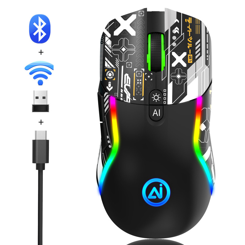 ワイヤレス Bluetooth V28 3 モードスマート AI マウス deepseek 音声タイピング翻訳 AI ライティング PPT 絵画|undefined