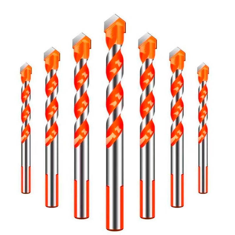 Broca King original de cuatro filos para perforar hormigón, perforación en seco de azulejos, broca para paredes de 6 mm, broca triangular industrial de acero de tungsteno de 8 mm.