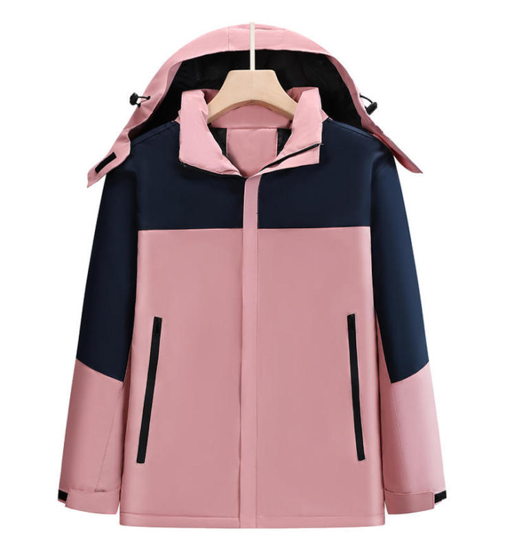 户外一体羽绒棉拼色冲锋衣定制广告衫工作服防风防水外套登山服|undefined